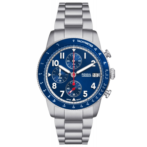 Fossil FS6047 Herrenuhr Sport Tourer Chronograph Stahl/Blau