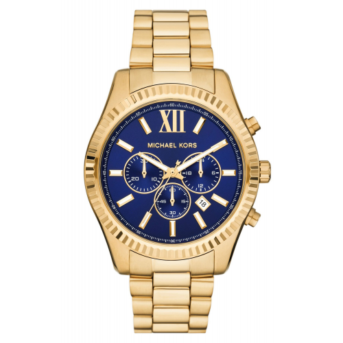 Michael Kors MK9153 Herrenuhr Lexington Chronograph Goldfarben/Blau