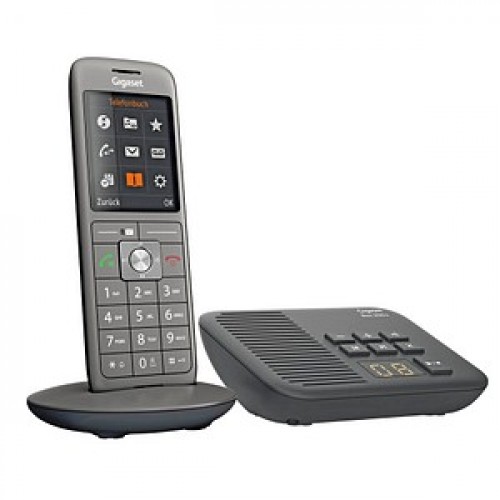 Gigaset CL660A mit Box 200 Schnurloses Telefon mit Anrufbeantworter schwarz