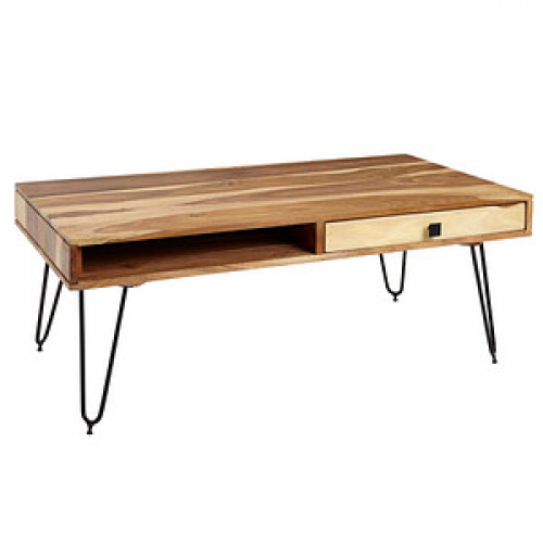 WOHNLING Couchtisch Massivholz akazie 110,0 x 60,0 x 60,0 cm