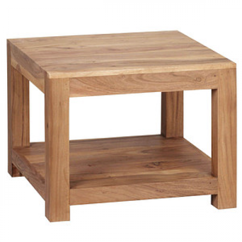 WOHNLING Couchtisch Massivholz akazie 60,0 x 60,0 x 45,0 cm