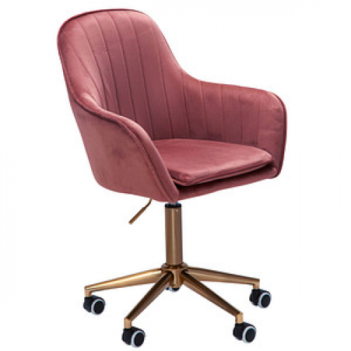 AMSTYLE Bürostuhl, SPM1.431 Stoff rosa, Gestell gold