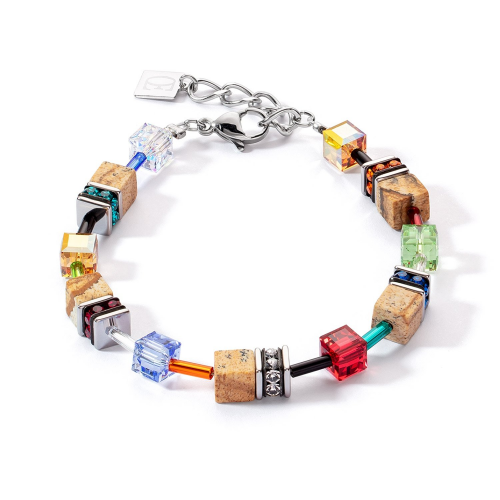 Coeur de Lion 3018/30-1511 Damen-Armband GeoCUBE Multicolor Braun