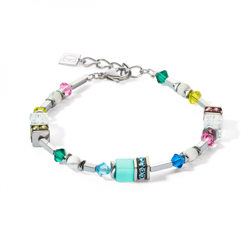 Coeur de Lion 4513/30-1522 Damen-Armband GeoCUBE Multicolor Pastell