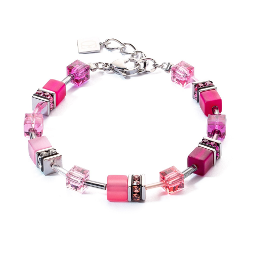 Coeur de Lion 2838/30-0422 Damen-Armband GeoCUBE Iconic Viva Magenta