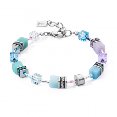 Coeur de Lion 2838/30-2026 Damen-Armband GeoCUBE Iconic Aqua-Flieder