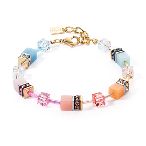 Coeur de Lion 2838/30-2028 Damen-Armband GeoCUBE Iconic Aqua-Apricot