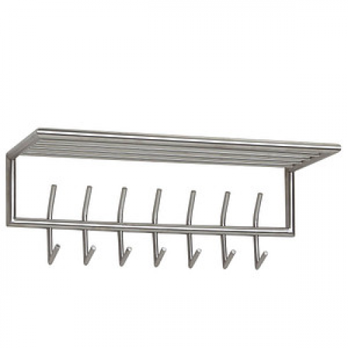 WOHNLING Wandgarderobe WL6.448 silber Metall 7 Haken 75,0 x 39,0 cm