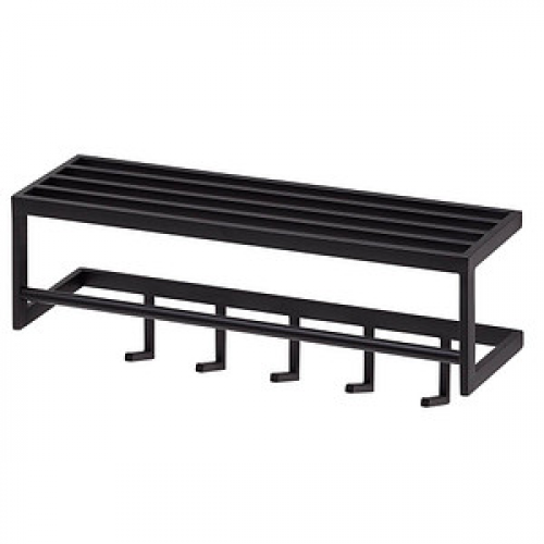 WOHNLING Wandgarderobe WL6.449 schwarz Metall 5 Haken 70,0 x 20,0 cm