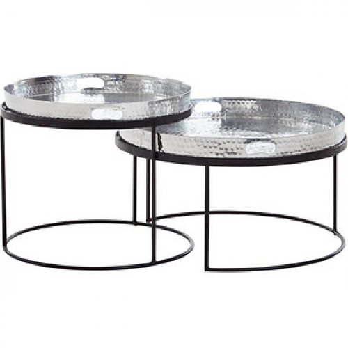 WOHNLING Couchtische-Set Aluminium silber