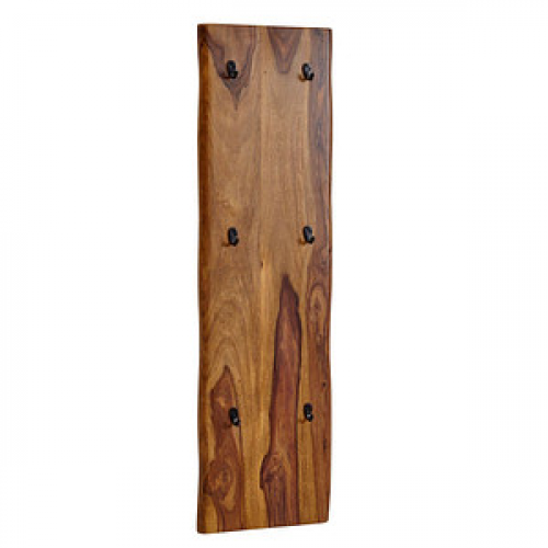 WOHNLING Wandgarderobe WL6.548 sheesham Holz 6 Haken 40,0 x 140,0 cm