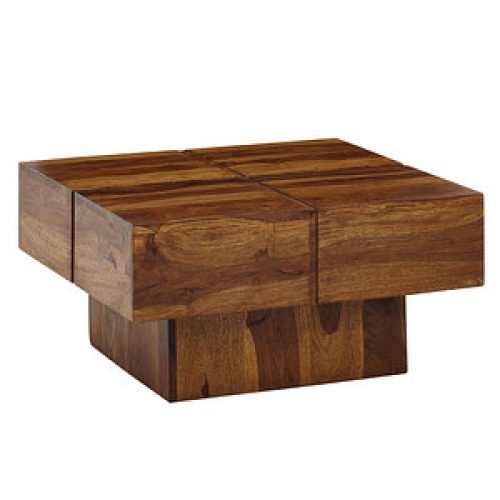 WOHNLING Couchtisch Massivholz sheesham 57,5 x 57,5 x 30,0 cm