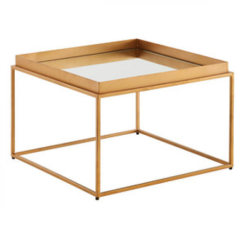 WOHNLING Couchtisch Glas gold 60,0 x 60,0 x 41,0 cm