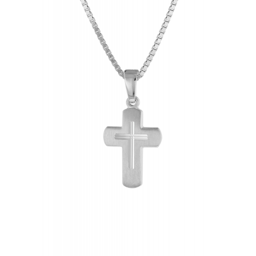 trendor 48887 Kinder-Anhänger Kreuz mit Kette 925 Silber