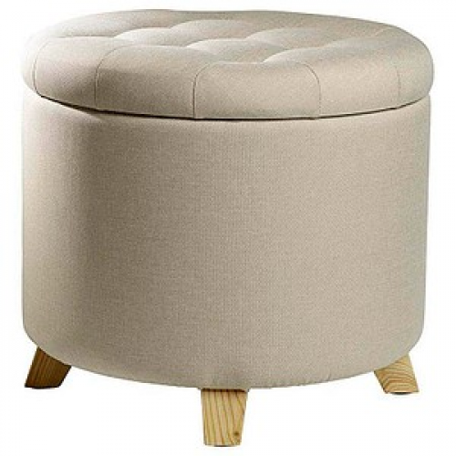 Echtwerk Hocker mit Stauraum Mary EW-SH-0422 creme