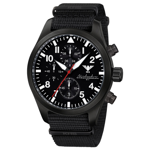 KHS AIRBSC.NB Herrenarmbanduhr Airleader Chronograph Schwarz