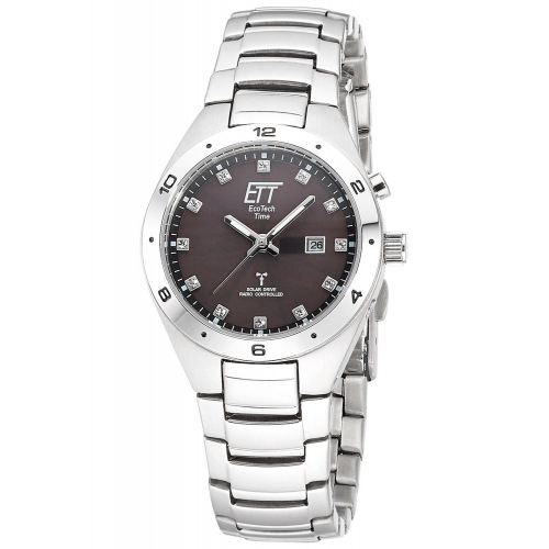 ETT Eco Tech Time ELS-11442-21M Funk-Solaruhr für Damen Altai Stahl/Anthrazit