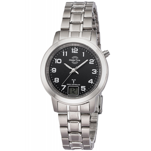 Master Time MTLT-10758-22M Damen-Funkuhr Titan Schwarz