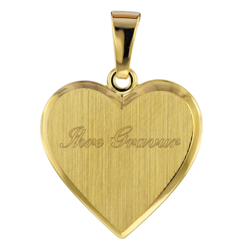 trendor 75105 Schmuck-Anhänger für Damen Gold 333 /8 Karat Herz-Gravurplatte