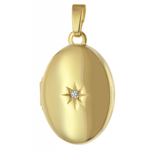 trendor 75778 Medaillon-Anhänger Oval 333 Gold 8 Karat