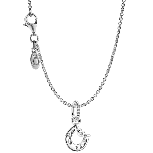 Pandora 39718 Damen Halskette 925 Sterlingsilber mit Hufeisen 45 cm