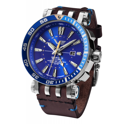 Vostok Europe NH34-575A716_BLUE Herrenuhr Automatik GMT Energia Rocket Blau 2 Bänder