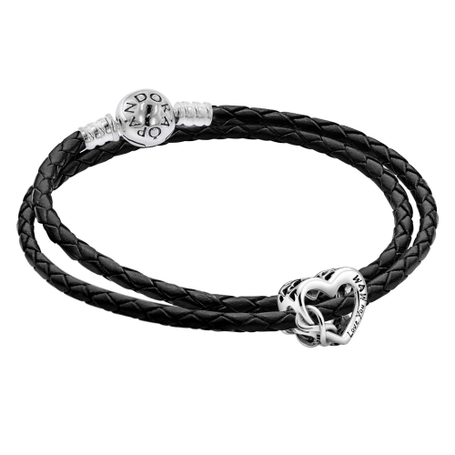 Pandora 51520 Set Leder-Armband für Damen mit Charm Love You Mum