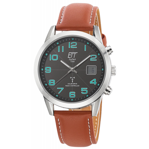 ETT Eco Tech Time EGS-11499-22L Funk-Solaruhr für Herren Basic Braun/Schwarz