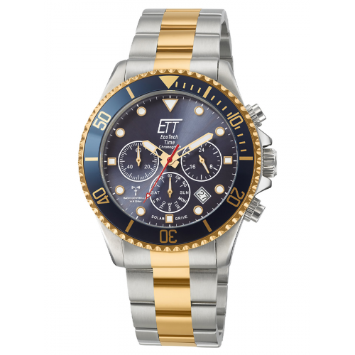 ETT Eco Tech Time EGS-11609-35M Funk-Solar Herren-Chronograph Watersports Bicolor