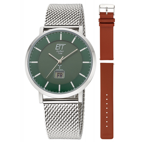 ETT Eco Tech Time EGS-11622-81MS Herren Funk-Solaruhr Atacama Edelstahl mit 2 Bändern