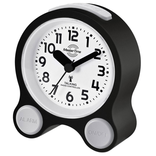 Master Time MTC-71031-12B Deutsch Sprechender Funkwecker Schwarz/Weiß