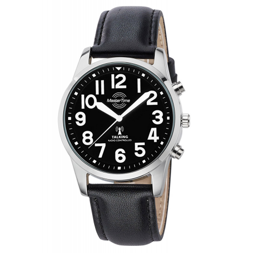 Master Time MTGA-10868-22L Sprechende Herren-Funkuhr mit Lederband