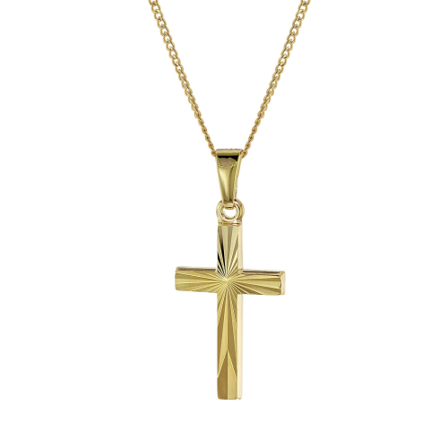 trendor 41916 Kreuz-Halskette Gold 333/8K Collier für Damen und Kinder