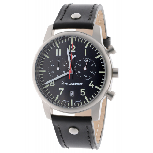 Messerschmitt ME-4544-5021 Herrenuhr Flieger-Chronograph Schwarz