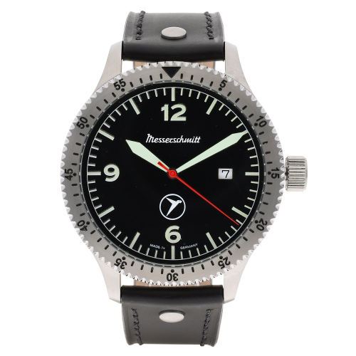 Messerschmitt ME-98152LB Herrenarmbanduhr für Flieger mit Lederband