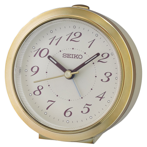 Seiko QHE187G Wecker Quarz Leisegang Goldfarben