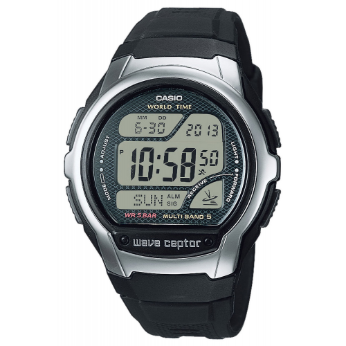 Casio WV-58R-1AEF Collection Digital Funkuhr für Herren Schwarz/Stahlfarben