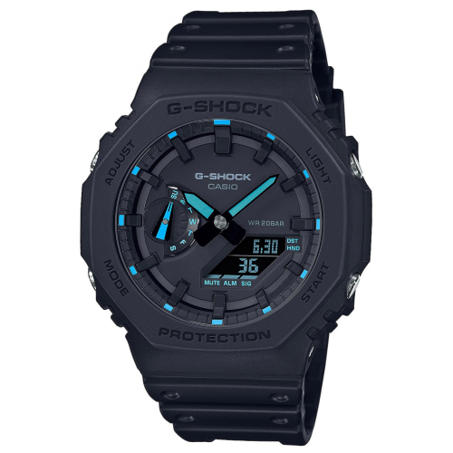 Casio GA-2100-1A2ER G-Shock Classic AnaDigi Herrenuhr Schwarz/Türkis