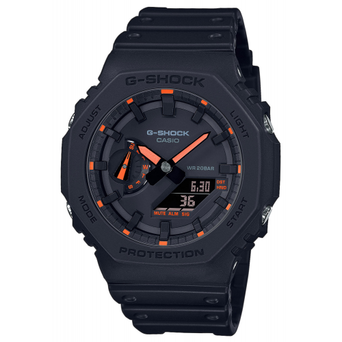 Casio GA-2100-1A4ER G-Shock Classic AnaDigi Herrenuhr Schwarz/Orange