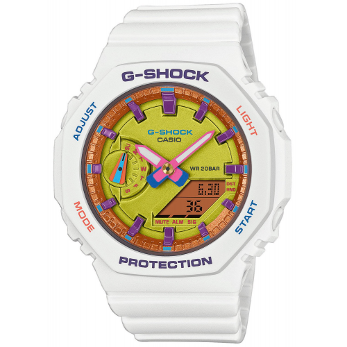 Casio GMA-S2100BS-7AER G-Shock Classic Ana-Digi Armbanduhr Weiß/Lila