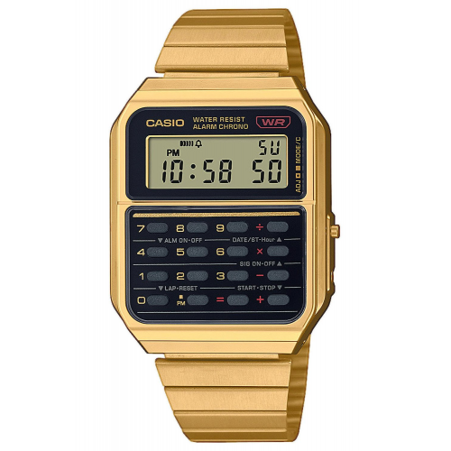 Casio CA-500WEG-1AEF Vintage Edgy Digitaluhr Goldfarben/Schwarz