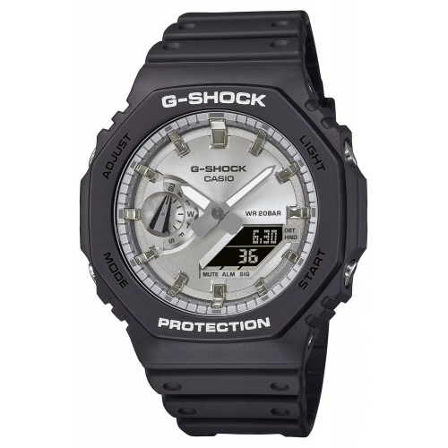 Casio GA-2100SB-1AER G-Shock Classic Ana-Digi Armbanduhr Schwarz/Stahlfarben