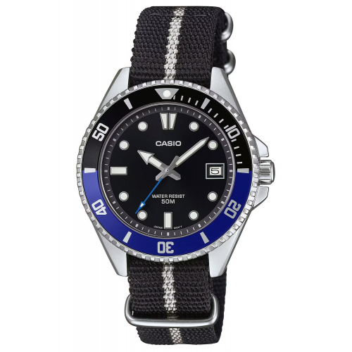 Casio MDV-10C-1A2VEF Armbanduhr mit Textilband Schwarz