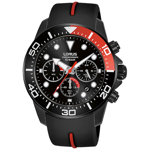 Lorus RT347JX9 Chronograph für Herren Schwarz/Rot