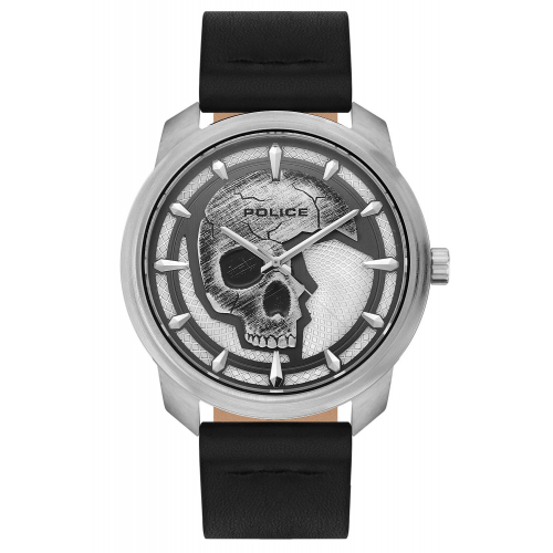 Police PL15714JS.04 Herrenuhr Bleder Schwarz/Stahl