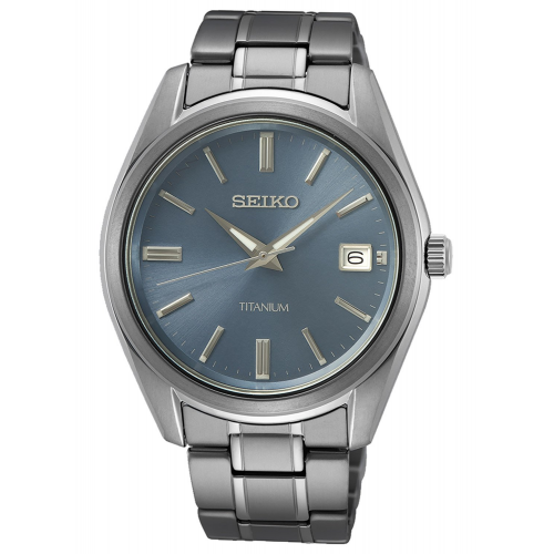 Seiko SUR371P1 Herren-Armbanduhr Titan Blaugrau