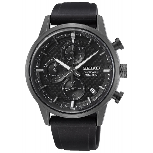 Seiko SSB393P1 Herrenuhr Chronograph Titan Schwarz