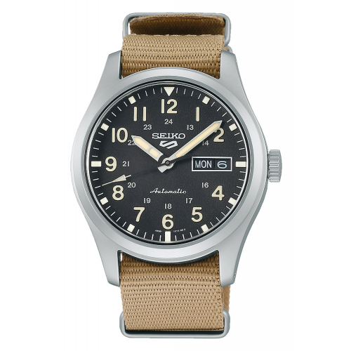 Seiko SRPG35K1 Herren-Armbanduhr Automatik Beige/Schwarz