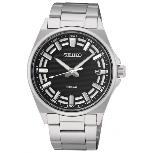 Seiko SUR505P1 Herren-Armbanduhr Quarz Stahl/Schwarz