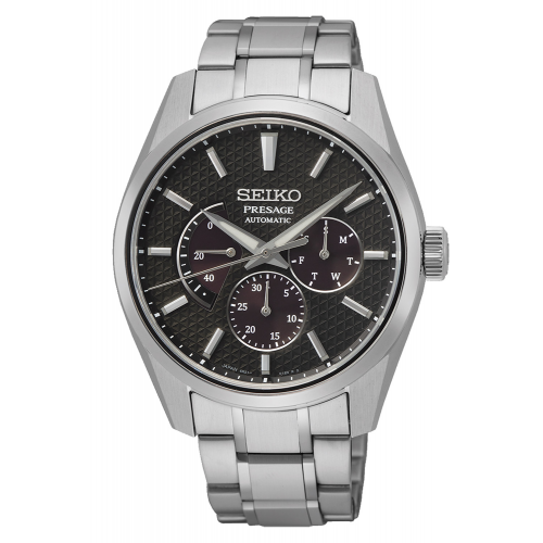 Seiko SPB307J1 Presage Herren-Automatikuhr Sharp Edged Stahl/Schwarz